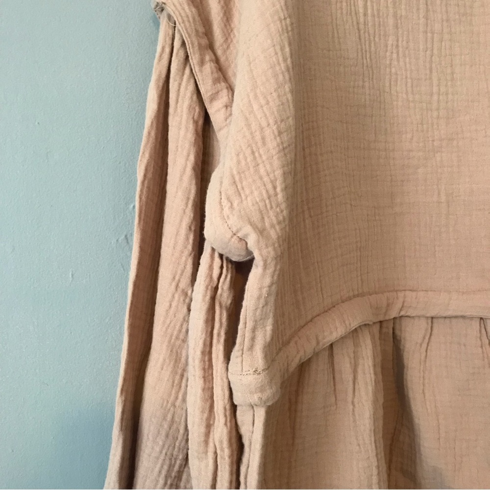 Peplum Smocked Long-Sleeve Blouse - Blush - Picture 3 of 11